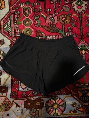 lululemon athletica Black Women's Running Shorts with Reflective Trim